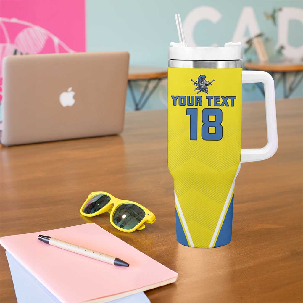 Custom West Knights of Yorkshire Tumbler With Handle Skate Hard Hit Harder Yellow Version - Wonder Print Shop