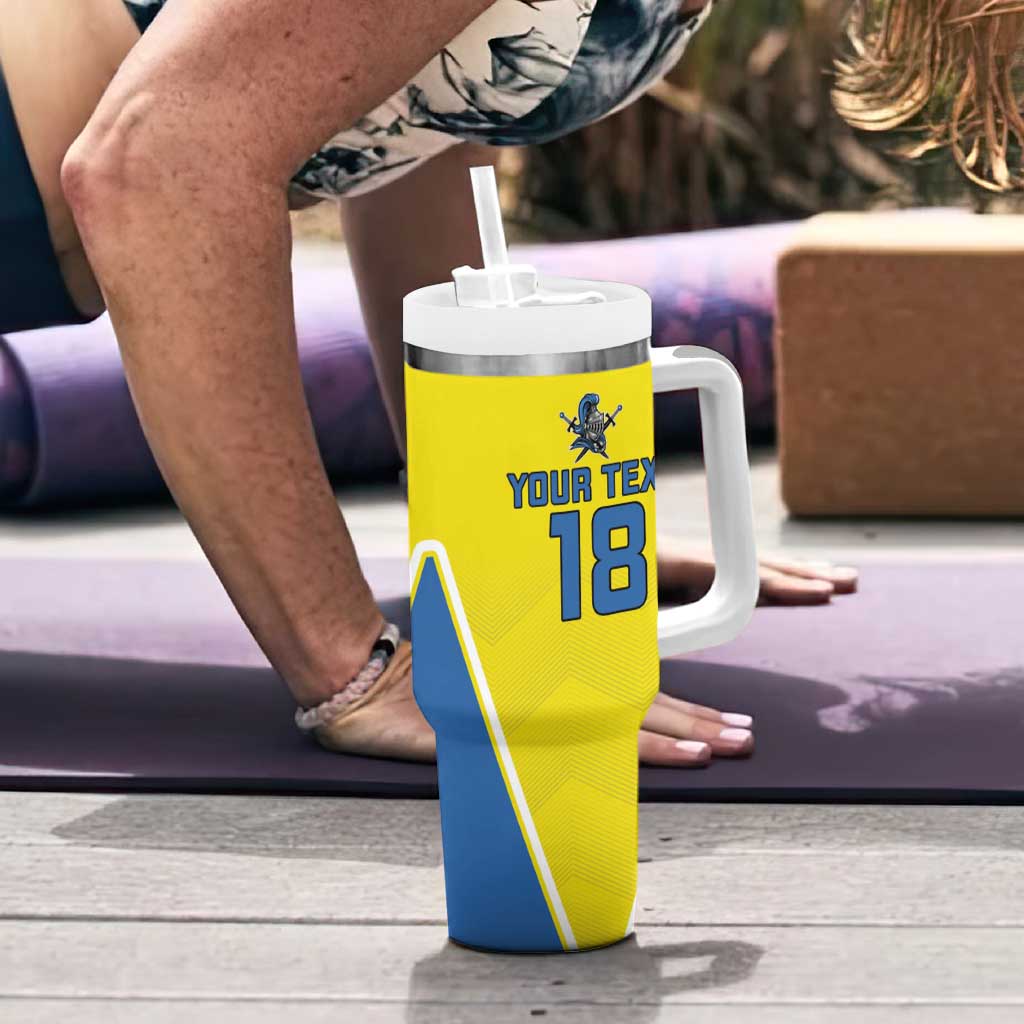Custom West Knights of Yorkshire Tumbler With Handle Skate Hard Hit Harder Yellow Version - Wonder Print Shop