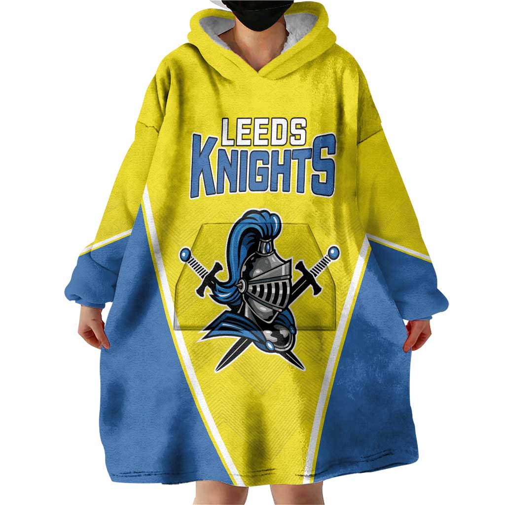 Custom West Knights of Yorkshire Wearable Blanket Hoodie Skate Hard Hit Harder Yellow Version - Wonder Print Shop