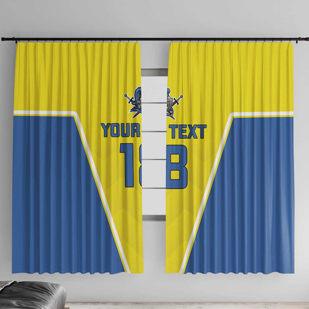 Custom West Knights of Yorkshire Window Curtain Skate Hard Hit Harder Yellow Version - Wonder Print Shop