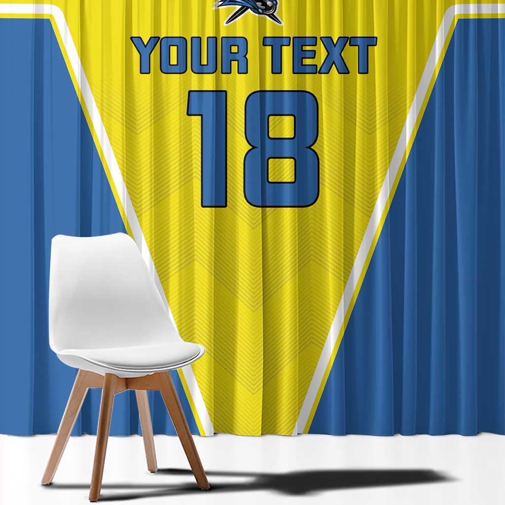 Custom West Knights of Yorkshire Window Curtain Skate Hard Hit Harder Yellow Version - Wonder Print Shop