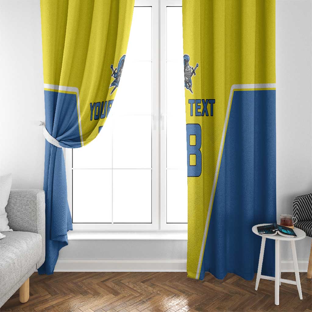 Custom West Knights of Yorkshire Window Curtain Skate Hard Hit Harder Yellow Version - Wonder Print Shop