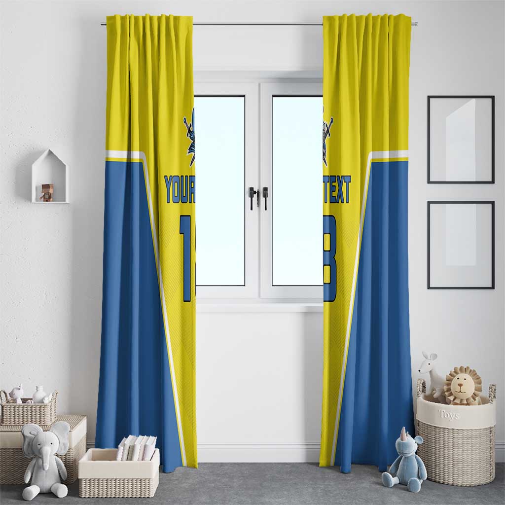 Custom West Knights of Yorkshire Window Curtain Skate Hard Hit Harder Yellow Version - Wonder Print Shop