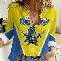 Custom West Knights of Yorkshire Women Casual Shirt Skate Hard Hit Harder Yellow Version - Wonder Print Shop