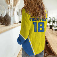 Custom West Knights of Yorkshire Women Casual Shirt Skate Hard Hit Harder Yellow Version - Wonder Print Shop