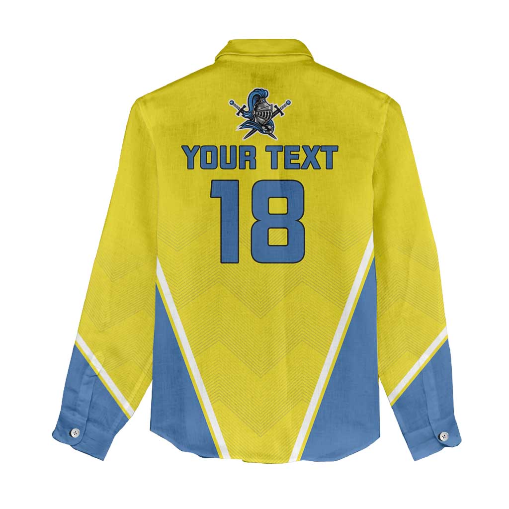 Custom West Knights of Yorkshire Women Casual Shirt Skate Hard Hit Harder Yellow Version - Wonder Print Shop