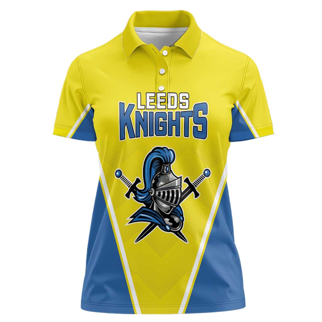 Custom West Knights of Yorkshire Women Polo Shirt Skate Hard Hit Harder Yellow Version - Wonder Print Shop