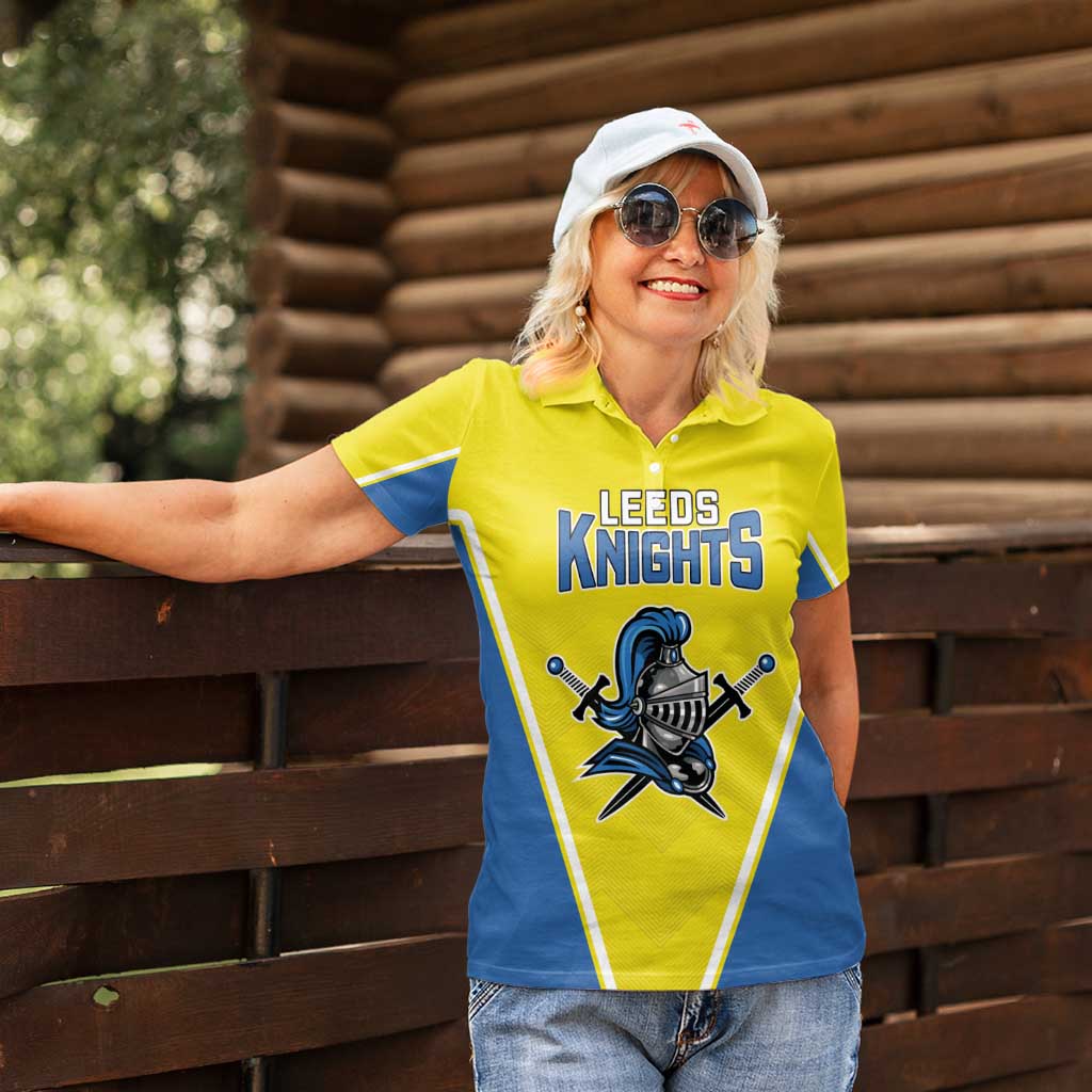 Custom West Knights of Yorkshire Women Polo Shirt Skate Hard Hit Harder Yellow Version - Wonder Print Shop