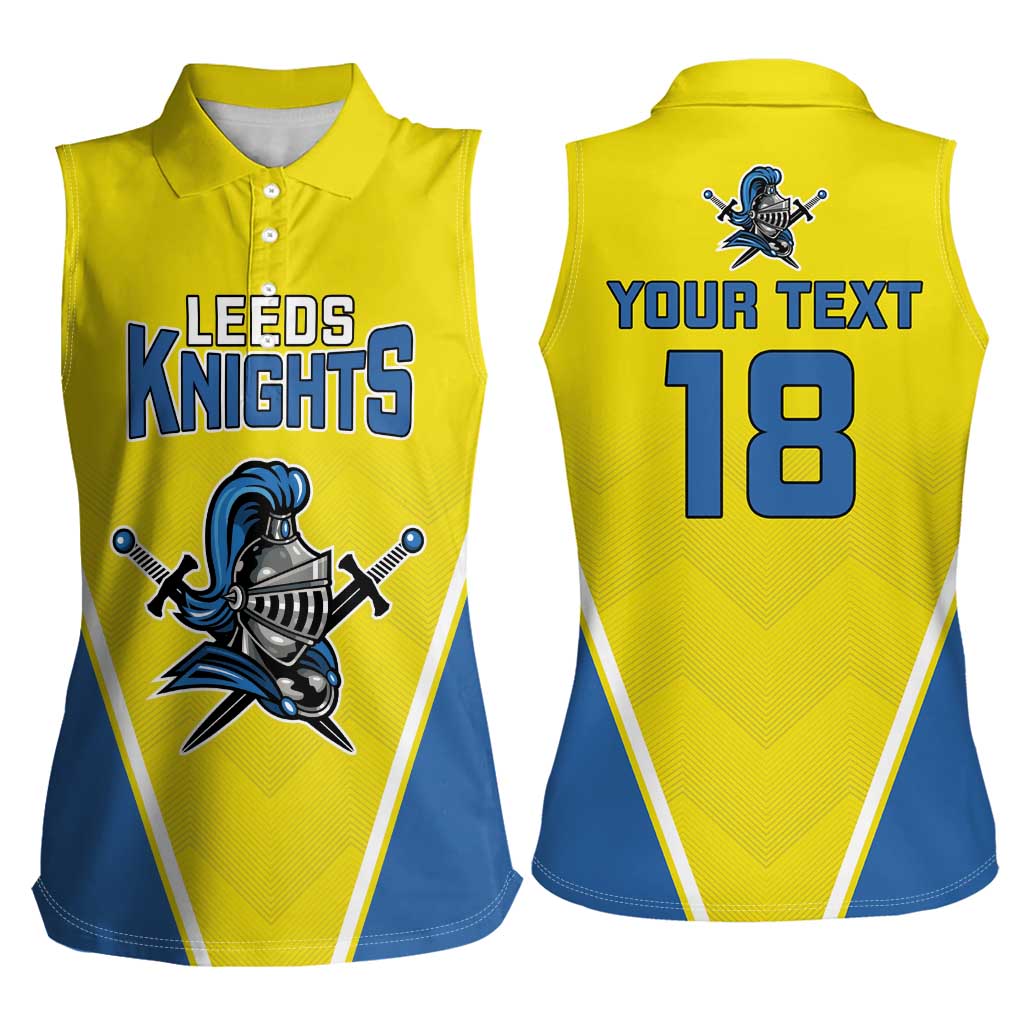 Custom West Knights of Yorkshire Women Sleeveless Polo Shirt Skate Hard Hit Harder Yellow Version - Wonder Print Shop
