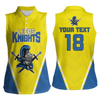Custom West Knights of Yorkshire Women Sleeveless Polo Shirt Skate Hard Hit Harder Yellow Version - Wonder Print Shop