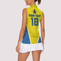 Custom West Knights of Yorkshire Women Sleeveless Polo Shirt Skate Hard Hit Harder Yellow Version - Wonder Print Shop