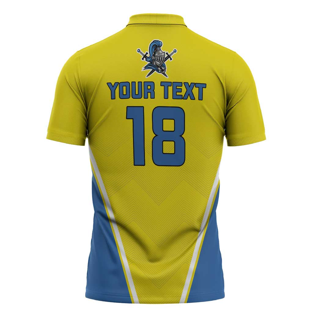 Custom West Knights of Yorkshire Zipper Polo Shirt Skate Hard Hit Harder Yellow Version - Wonder Print Shop