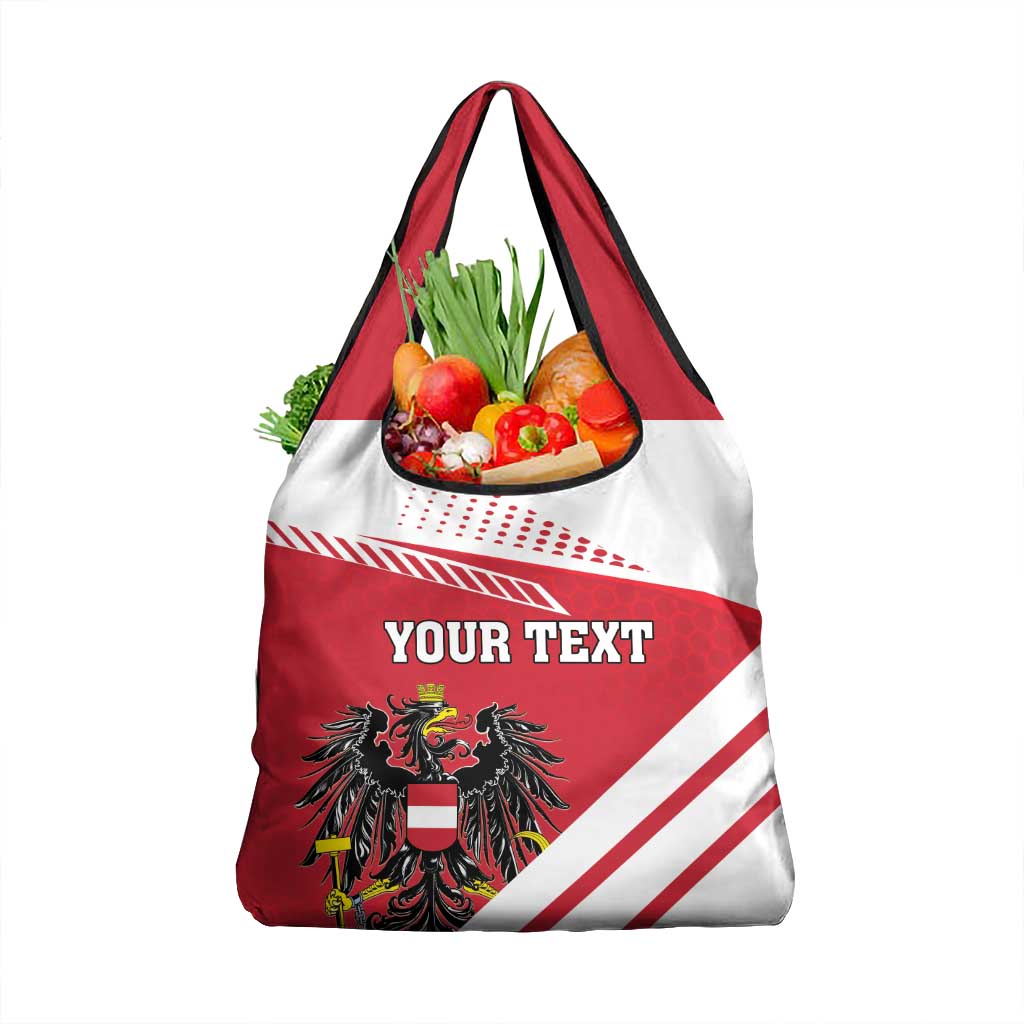 Personalized Austria Coat Of Arms Grocery Bag Flag Style