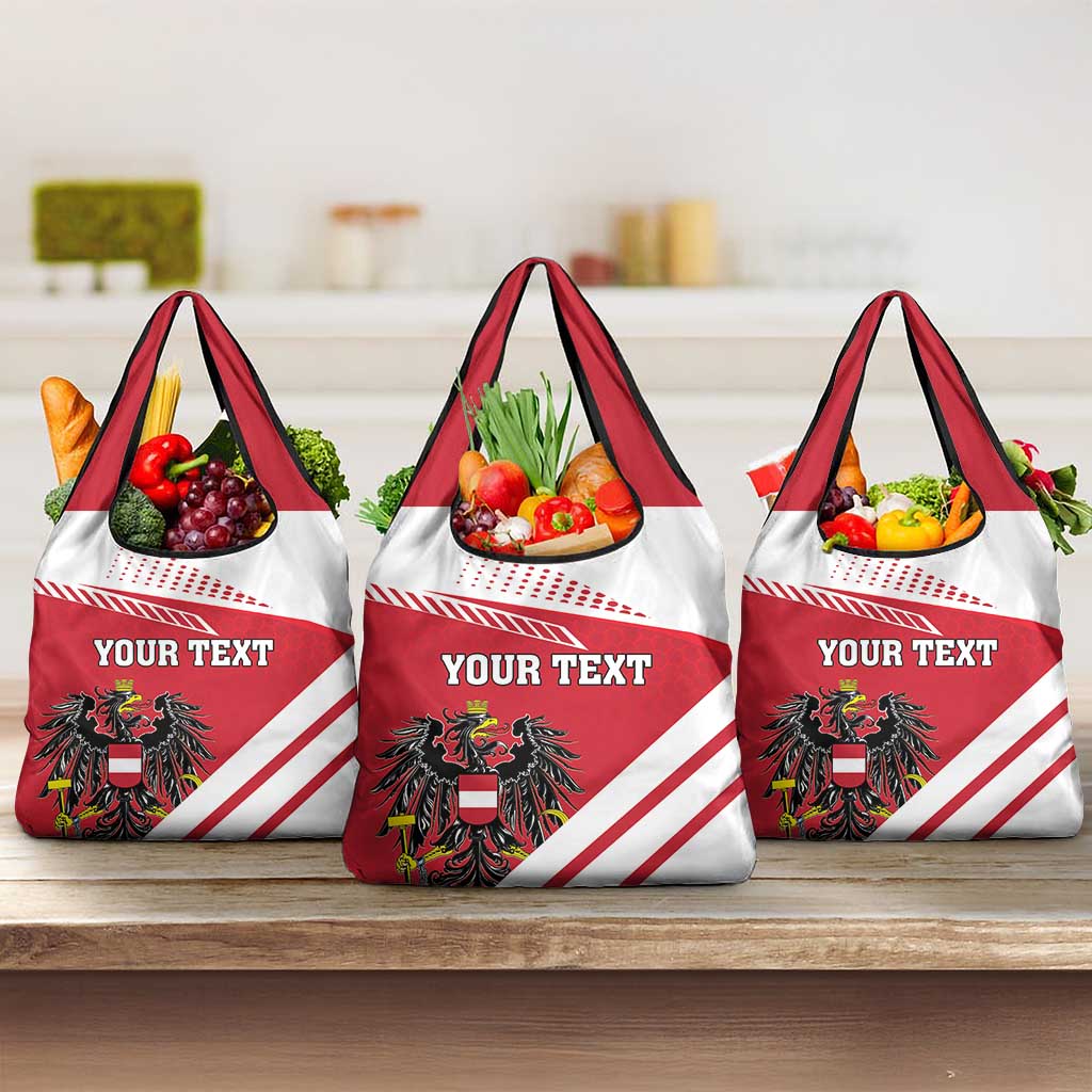 Personalized Austria Coat Of Arms Grocery Bag Flag Style