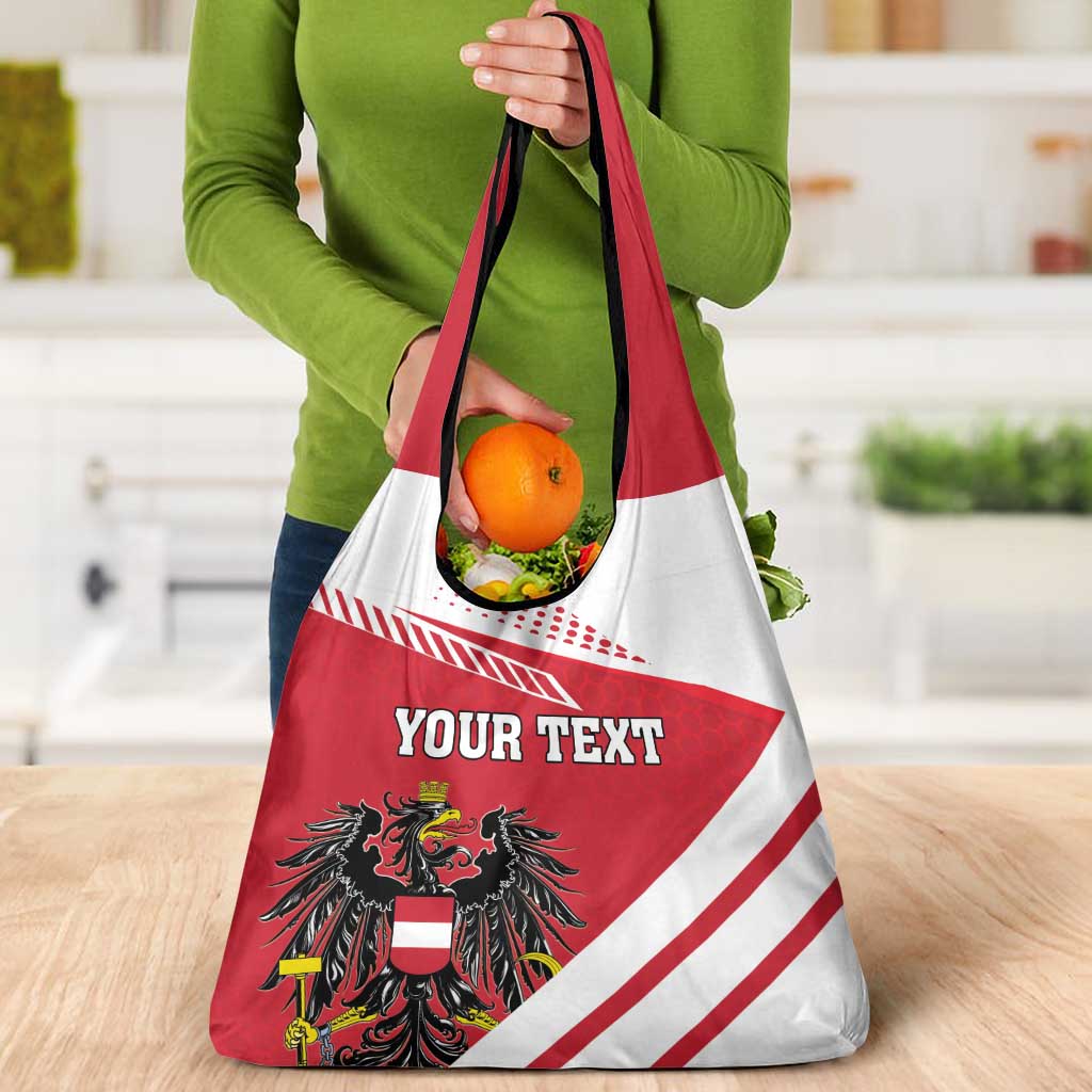 Personalized Austria Coat Of Arms Grocery Bag Flag Style