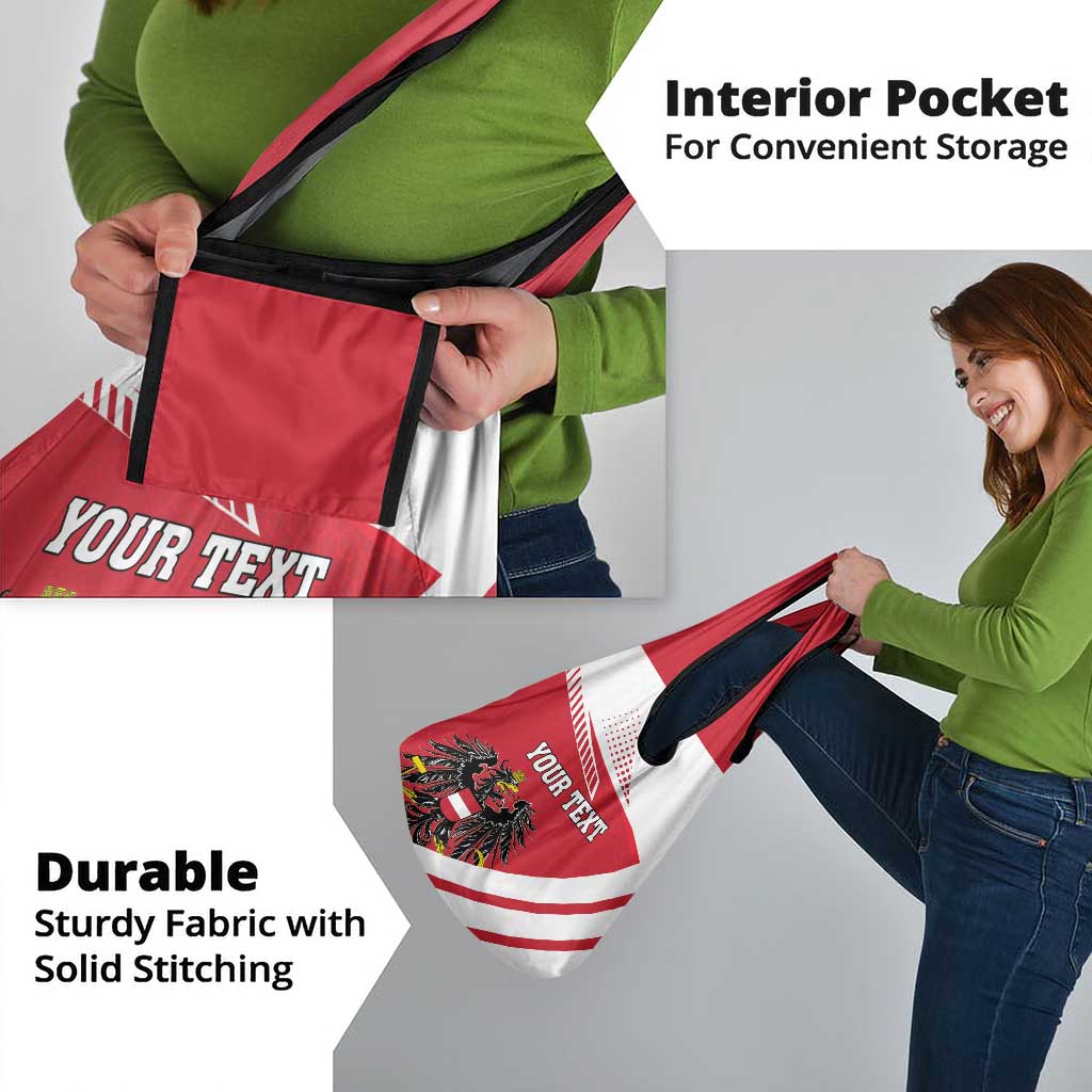 Personalized Austria Coat Of Arms Grocery Bag Flag Style
