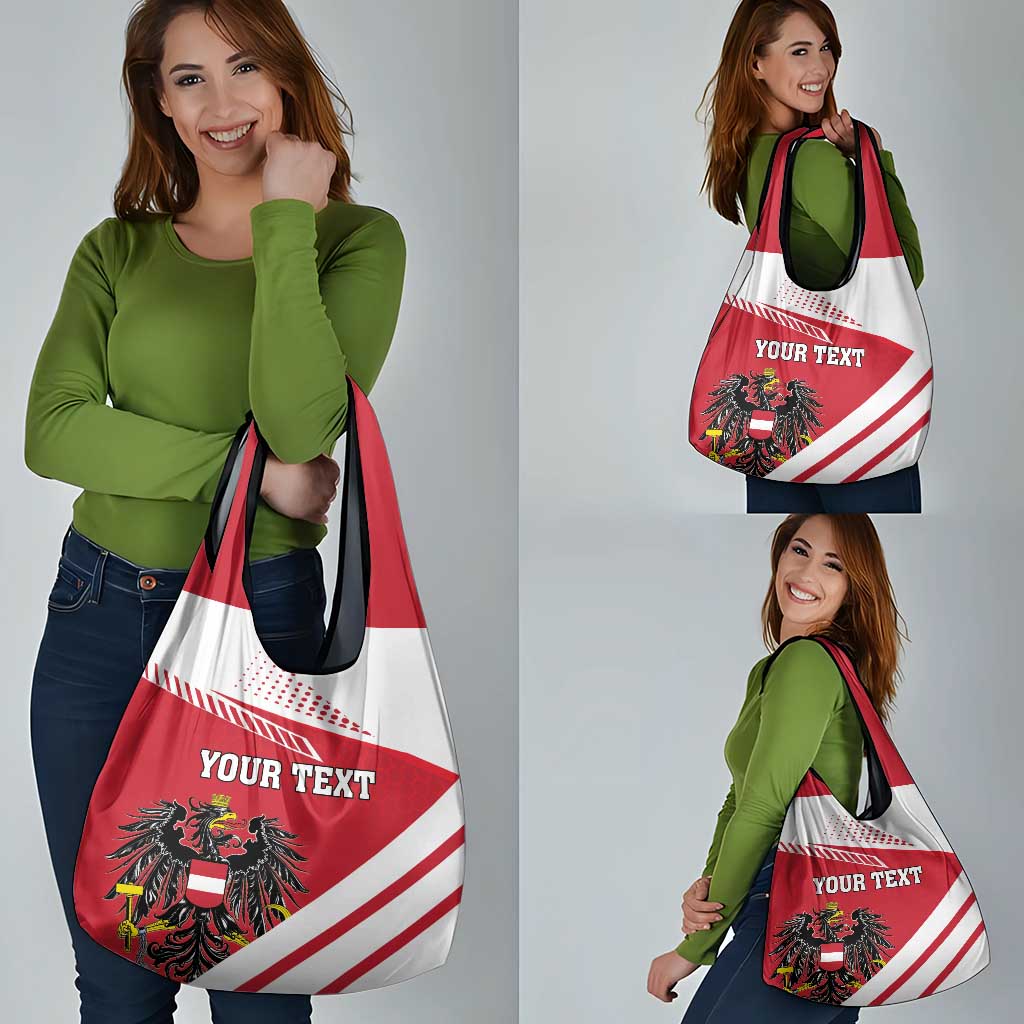 Personalized Austria Coat Of Arms Grocery Bag Flag Style