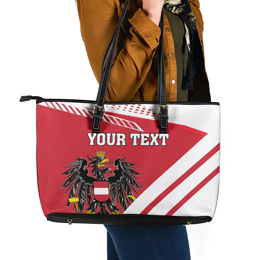 Personalized Austria Coat Of Arms Leather Tote Bag Flag Style - Wonder Print Shop