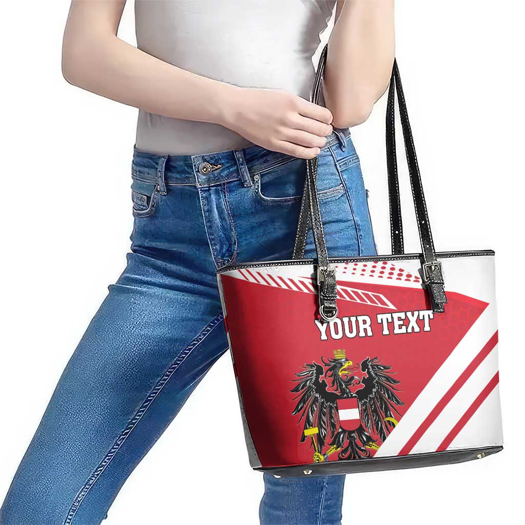 Personalized Austria Coat Of Arms Leather Tote Bag Flag Style - Wonder Print Shop