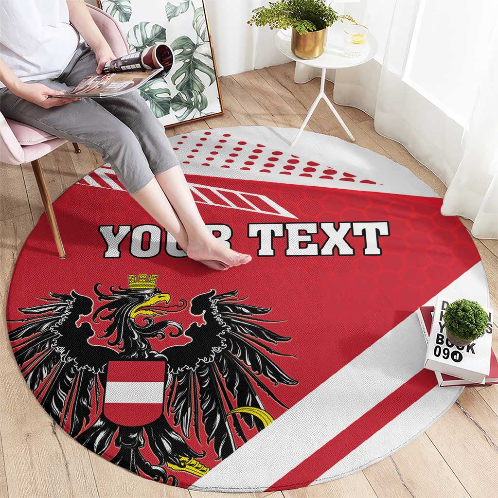 Personalized Austria Coat Of Arms Round Carpet Flag Style