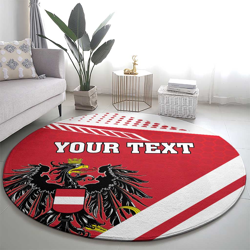 Personalized Austria Coat Of Arms Round Carpet Flag Style