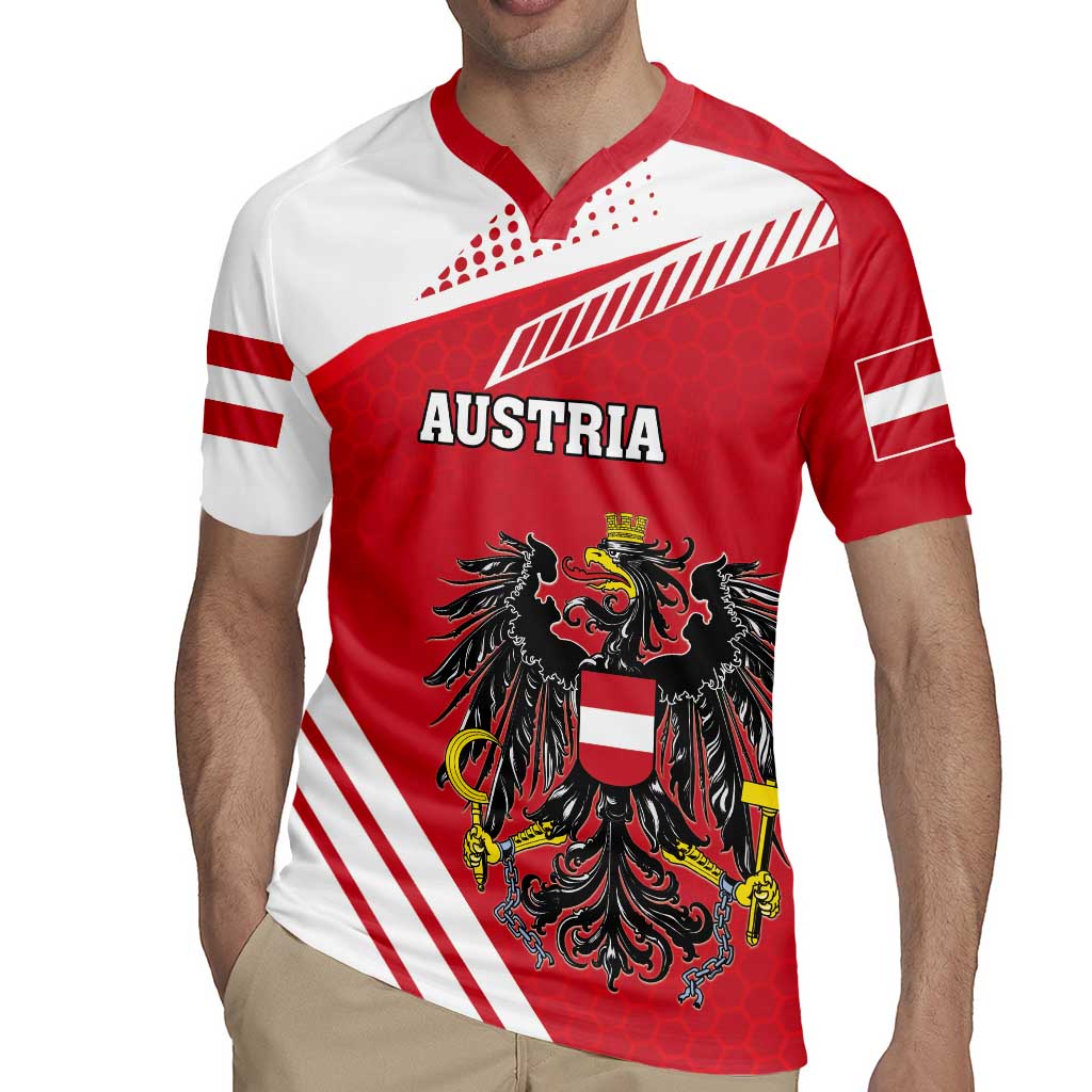 Personalized Austria Coat Of Arms Rugby Jersey Flag Style - Wonder Print Shop