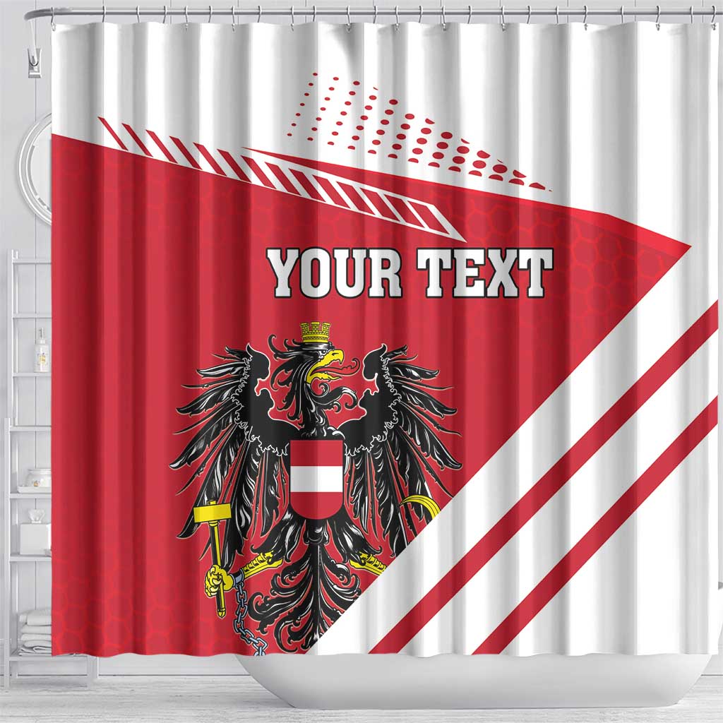 Personalized Austria Coat Of Arms Shower Curtain Flag Style