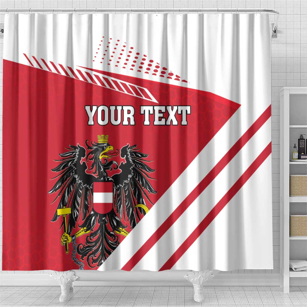 Personalized Austria Coat Of Arms Shower Curtain Flag Style