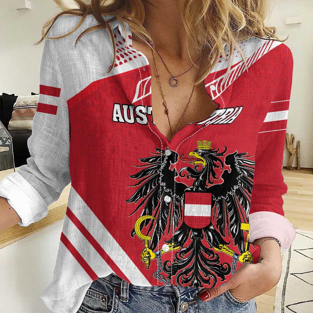 Personalized Austria Coat Of Arms Women Casual Shirt Flag Style - Wonder Print Shop