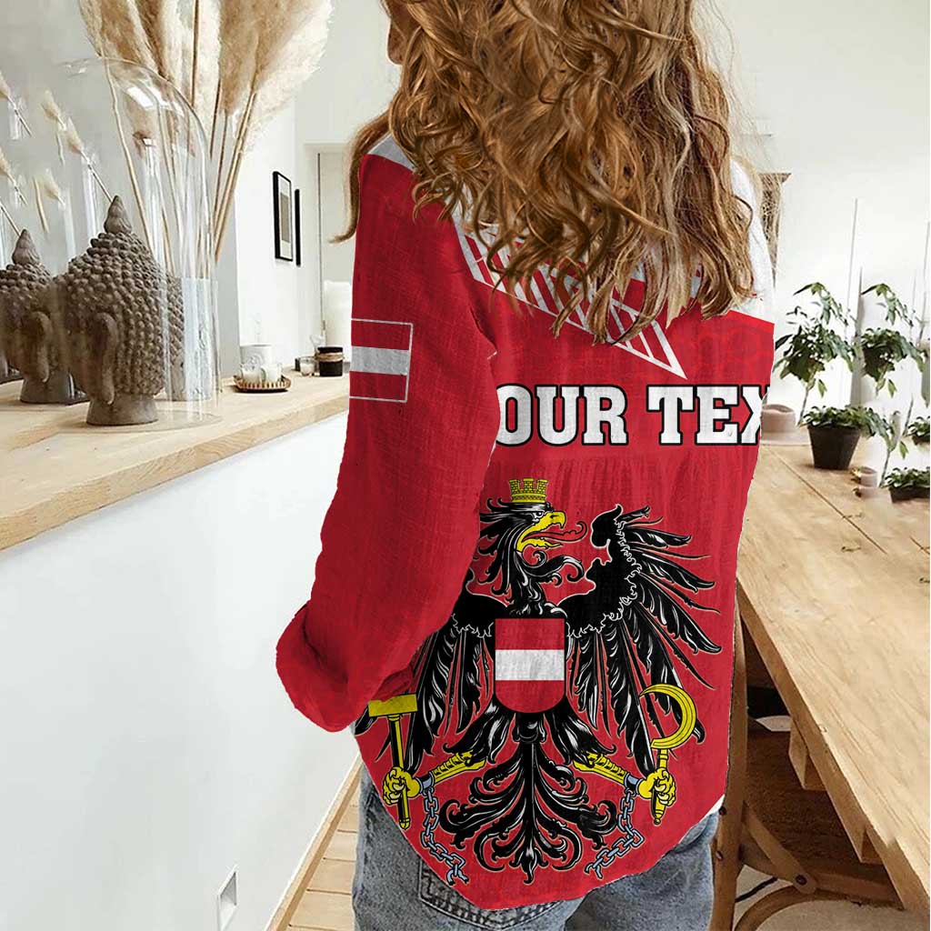 Personalized Austria Coat Of Arms Women Casual Shirt Flag Style - Wonder Print Shop