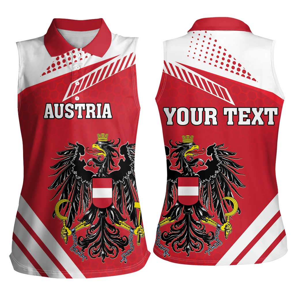 Personalized Austria Coat Of Arms Women Sleeveless Polo Shirt Flag Style - Wonder Print Shop