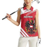 Personalized Austria Coat Of Arms Women Sleeveless Polo Shirt Flag Style - Wonder Print Shop