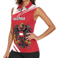 Personalized Austria Coat Of Arms Women Sleeveless Polo Shirt Flag Style - Wonder Print Shop