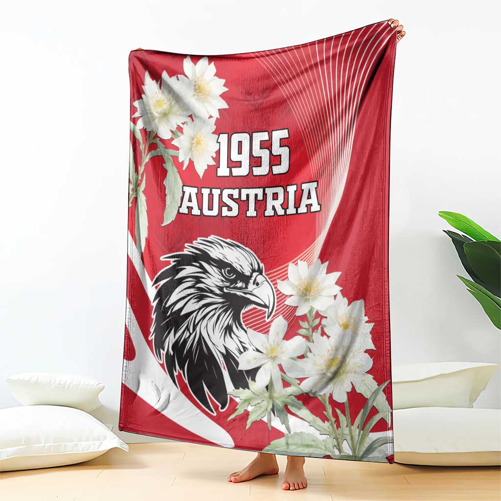 Austria Independence Day 1955 Blanket Black Eagle And Edelweiss Flowers