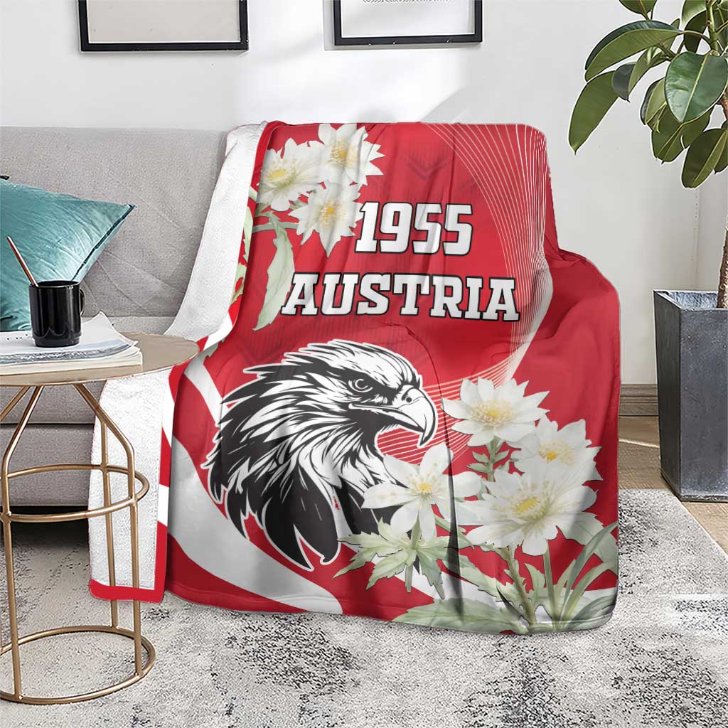 Austria Independence Day 1955 Blanket Black Eagle And Edelweiss Flowers