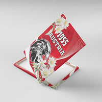 Austria Independence Day 1955 Canvas Wall Art Black Eagle And Edelweiss Flowers - Wonder Print Shop