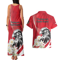 Austria Independence Day 1955 Couples Matching Tank Maxi Dress and Hawaiian Shirt Black Eagle And Edelweiss Flowers - Wonder Print Shop