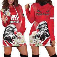 Austria Independence Day 1955 Hoodie Dress Black Eagle And Edelweiss Flowers - Wonder Print Shop