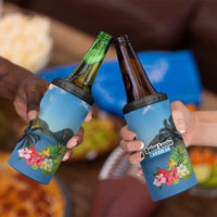 Saint Lucia Pitons 4 in 1 Can Cooler Tumbler With Hibiscus Flowers - Wonder Print Shop