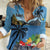 Saint Lucia Pitons Women Casual Shirt With Hibiscus Flowers - Wonder Print Shop