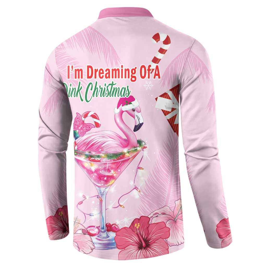 Bahamas Flamingo Christmas Button Sweatshirt Merry Flocking - Wonder Print Shop