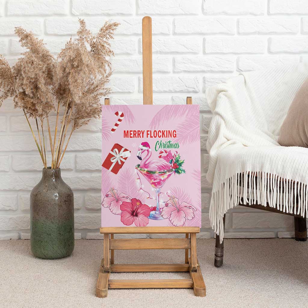 Bahamas Flamingo Christmas Canvas Wall Art Merry Flocking - Wonder Print Shop
