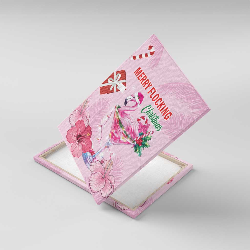 Bahamas Flamingo Christmas Canvas Wall Art Merry Flocking - Wonder Print Shop