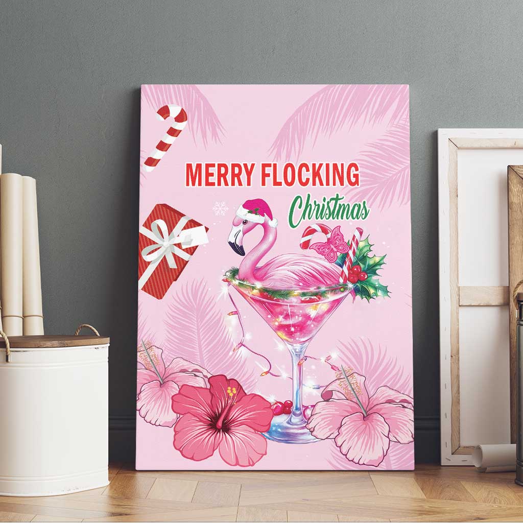 Bahamas Flamingo Christmas Canvas Wall Art Merry Flocking - Wonder Print Shop