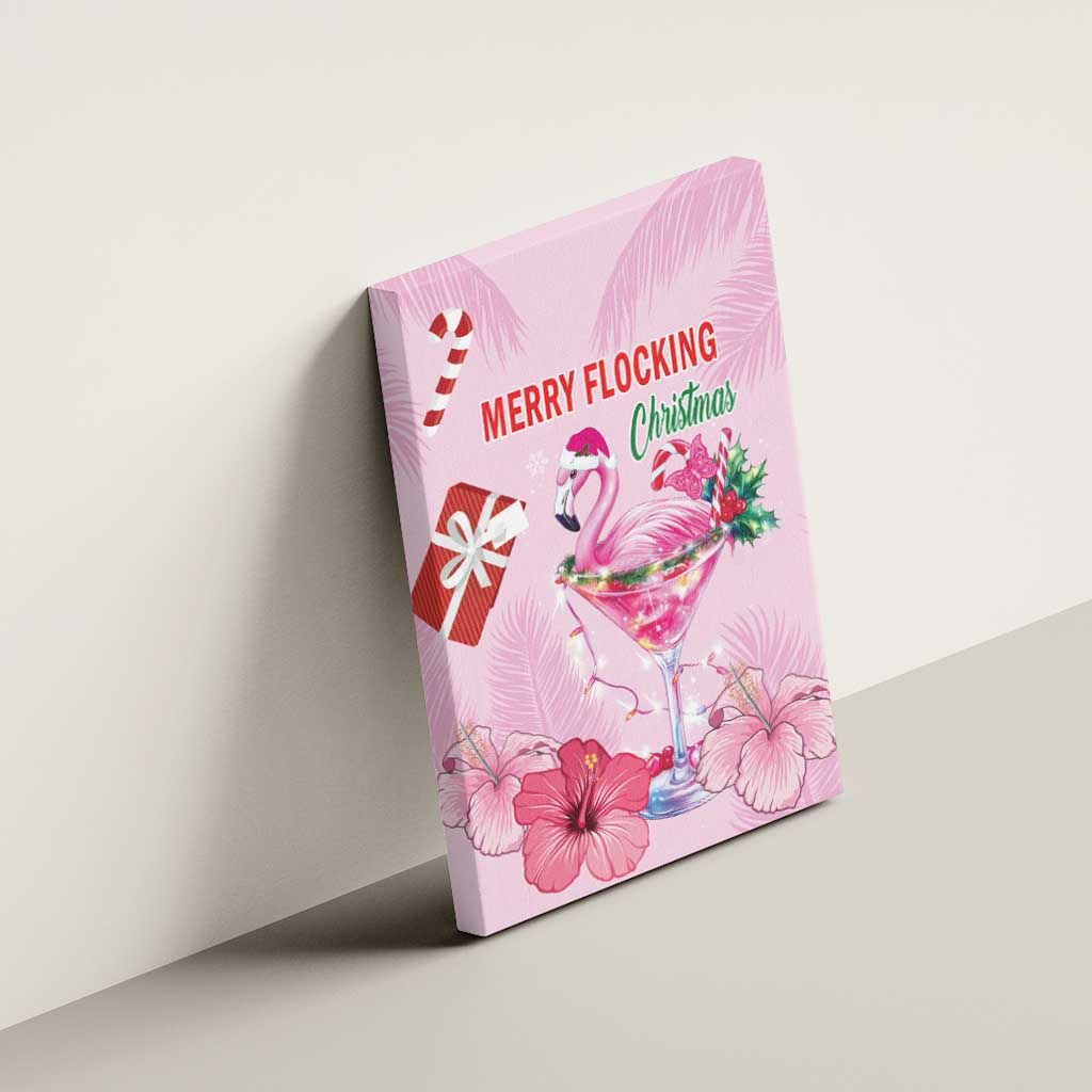 Bahamas Flamingo Christmas Canvas Wall Art Merry Flocking - Wonder Print Shop