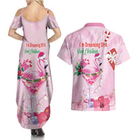 Bahamas Flamingo Christmas Couples Matching Summer Maxi Dress and Hawaiian Shirt Merry Flocking - Wonder Print Shop