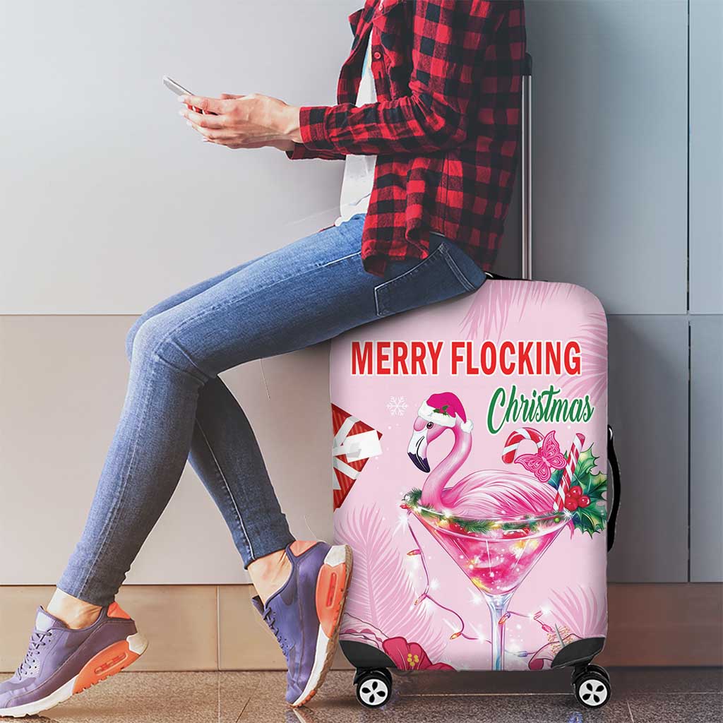 Bahamas Flamingo Christmas Luggage Cover Merry Flocking - Wonder Print Shop