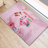 Bahamas Flamingo Christmas Rubber Doormat Merry Flocking - Wonder Print Shop