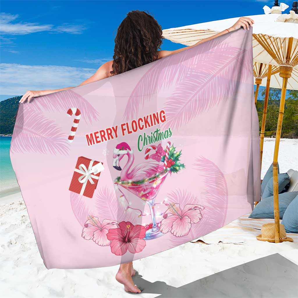 Bahamas Flamingo Christmas Sarong Merry Flocking - Wonder Print Shop