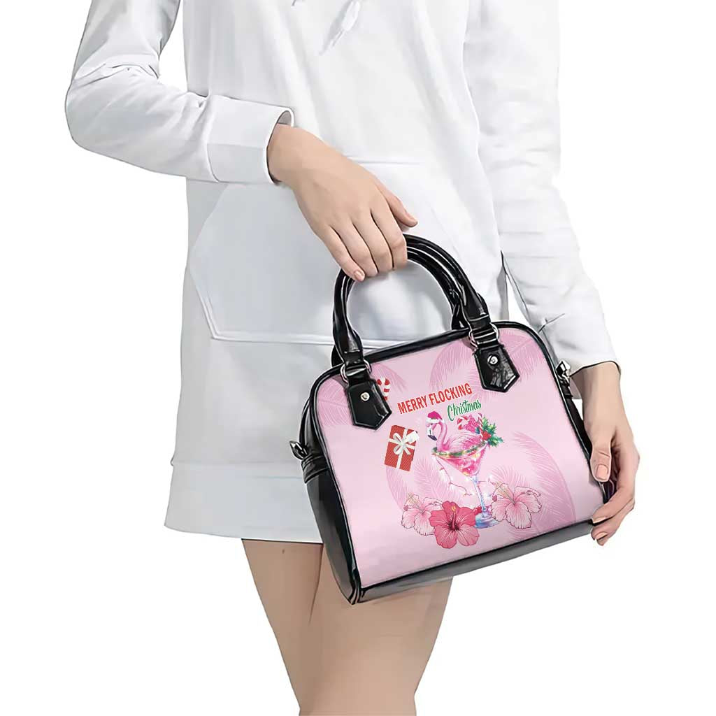 Bahamas Flamingo Christmas Shoulder Handbag Merry Flocking